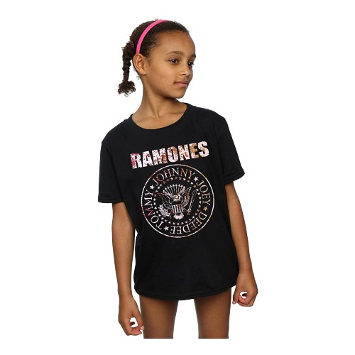 Camiseta Negra Niña Ramones Rock ADN